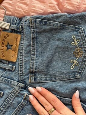 Hollywood Embroidered Light Blue Straight-Leg Jeans
